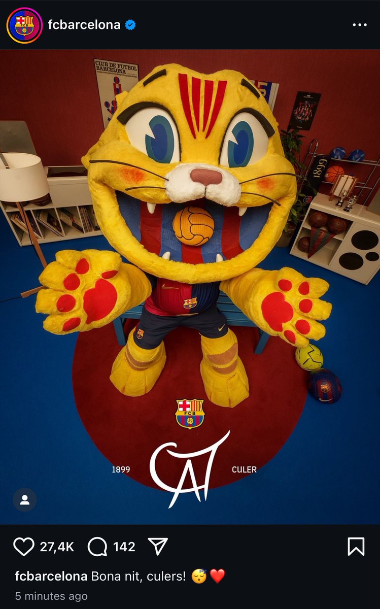 cookerbruski's tweet photo. @slingdeez Sling check out $Cat Barcelonas new mascot (revealed 1h ago) still sitting sub 100k

AxPwPCrBtAbPCKTXzkRjPUTa86eN8d5mj24cdksWpump https://t.co/YkpIi0li4T