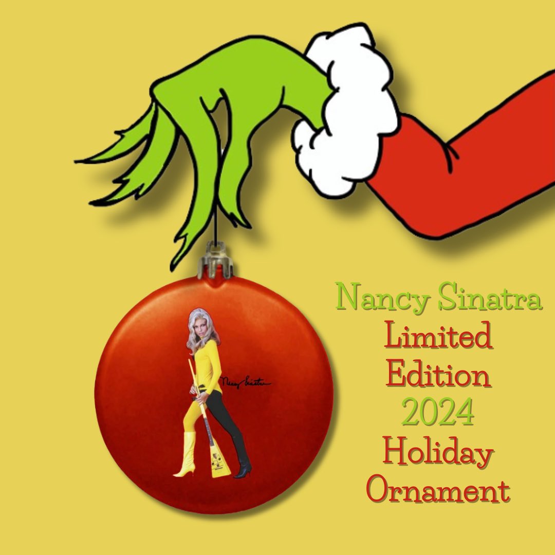 The 2024 limited edition Nancy Sinatra holiday ornament is now available in Nancy’s Bootique. 

👉 nancysinatra.komi.io