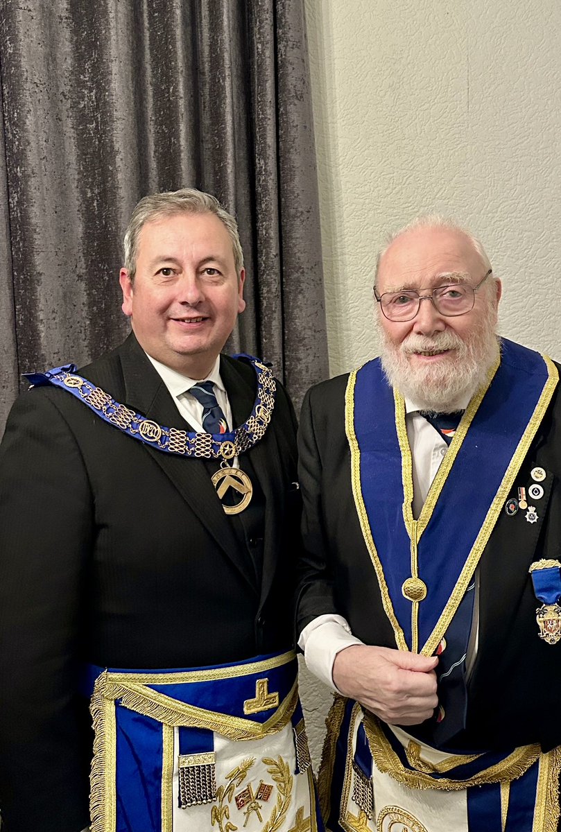 When I as a young Entered Apprentice , Fellowcraft and Master Mason, W Bro Viv Double was so kind to me and looked after me so well…. It was delight to see him at Ashley this evening!!