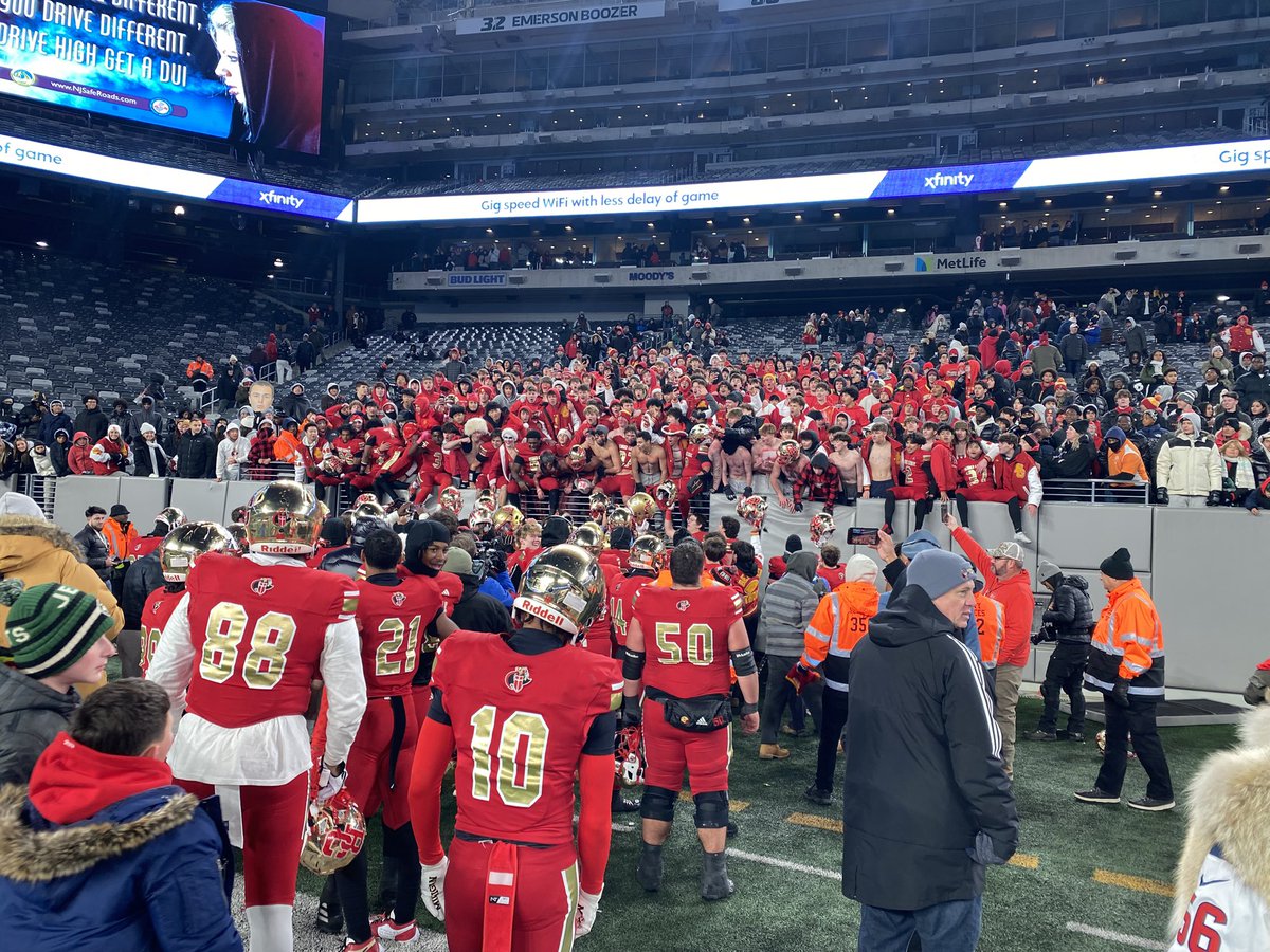 Brian Mahoney (@bcpresident0718) on Twitter photo Great team win! Congratulations to Bergen Catholic Football on the State Championship win!
We are so proud of our players, coaches and fans!
<a href="/BergenCathFBall/">Bergen Catholic Football</a> <a href="/bccoachvito/">Vito Campanile</a> <a href="/BergenCatholic/">Bergen Catholic</a> @BCVarsityCheer
<a href="/CraziesNation/">Crusader Crazies</a>
NO SCHOOL MONDAY! Great team win! Congratulations to Bergen Catholic Football on the State Championship win!
We are so proud of our players, coaches and fans!
<a href="/BergenCathFBall/">Bergen Catholic Football</a> <a href="/bccoachvito/">Vito Campanile</a> <a href="/BergenCatholic/">Bergen Catholic</a> @BCVarsityCheer
<a href="/CraziesNation/">Crusader Crazies</a>
NO SCHOOL MONDAY!