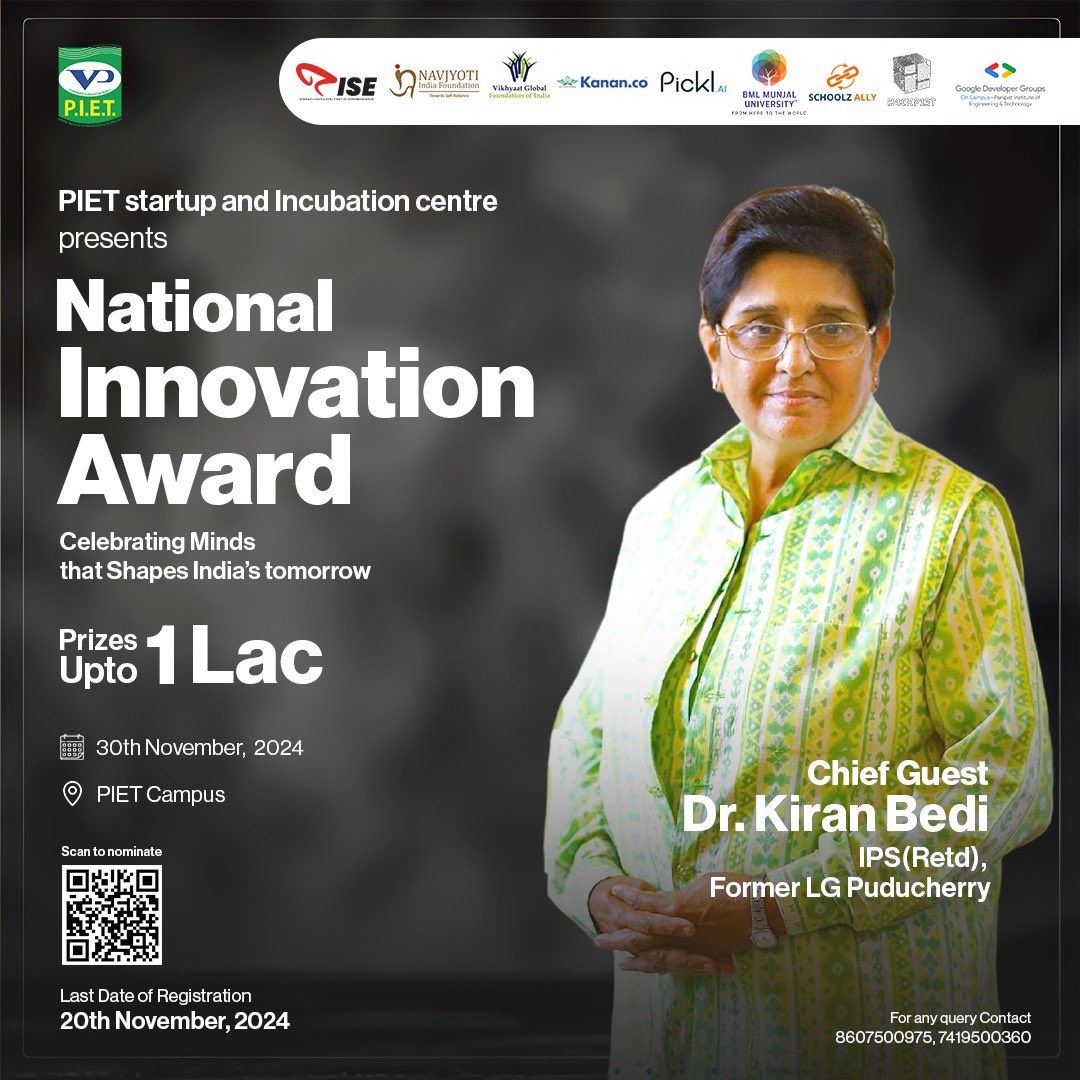 thekiranbedi's tweet image. Panipat forging #partnerships for #youth of @NavjyotiIF  
With #PIET #Startup and #Incubationcentre
#PanipatInstituteofEngineeringandTechnology
@neetusjoshi