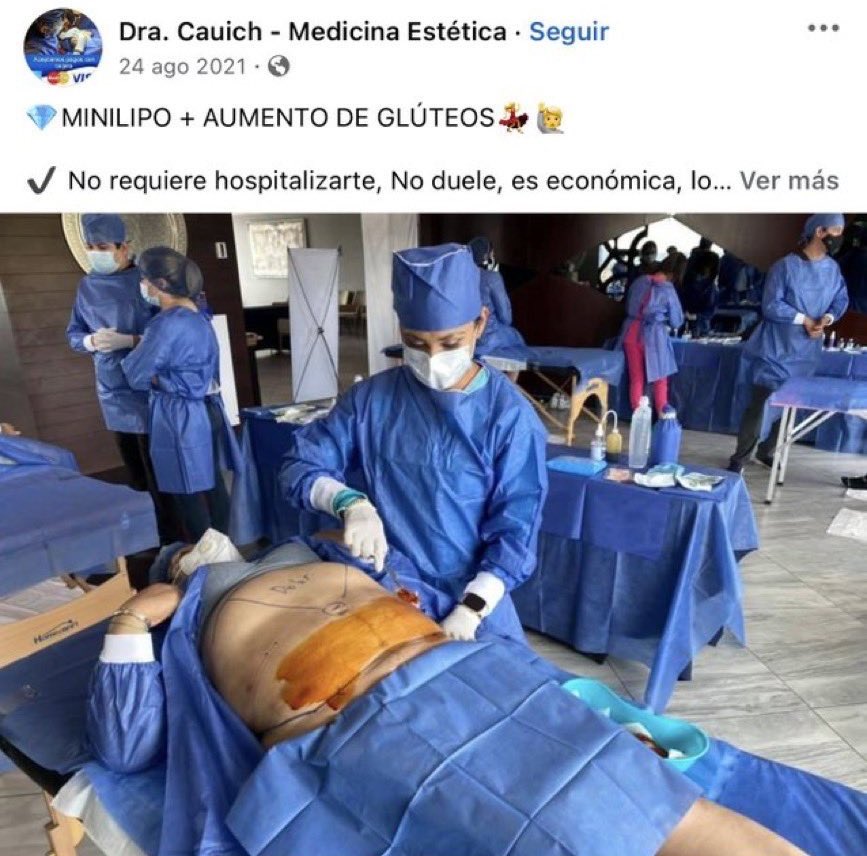 Entre más observo esta foto, más feo se pone. 
Joseph Lister se ha de estar retorciendo en su tumba.