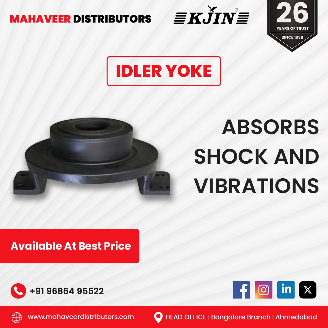 mahaveeritr's tweet image. Ensure smooth operations with our durable Idler Yoke, designed to absorb shocks and vibrations at the best price!

#MahaveerDistributors #KJIN #IdlerYoke #ShockAbsorption #VibrationControl #DurableParts #EfficientPerformance #MachineryParts #IndustrialEquipment #HighQuality