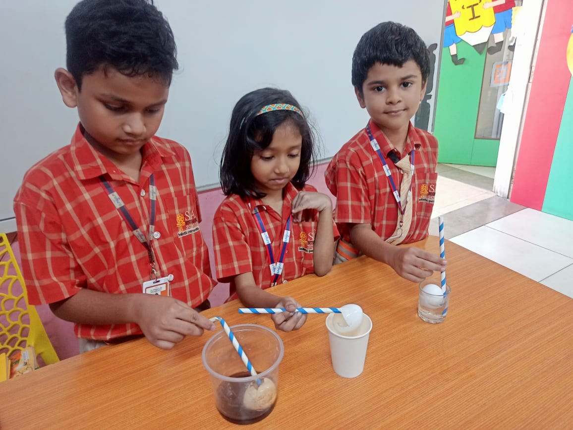 SAI_Edu_In's tweet image. On November 26, 2024, Class I SAIoneers explored dental health through a creative eggshell experiment. Observing how eggshells, similar to tooth enamel, reacted to sugary liquids, they gained hands-on insights into the effects of sugary drinks on teeth. 
#CambridgeLearning