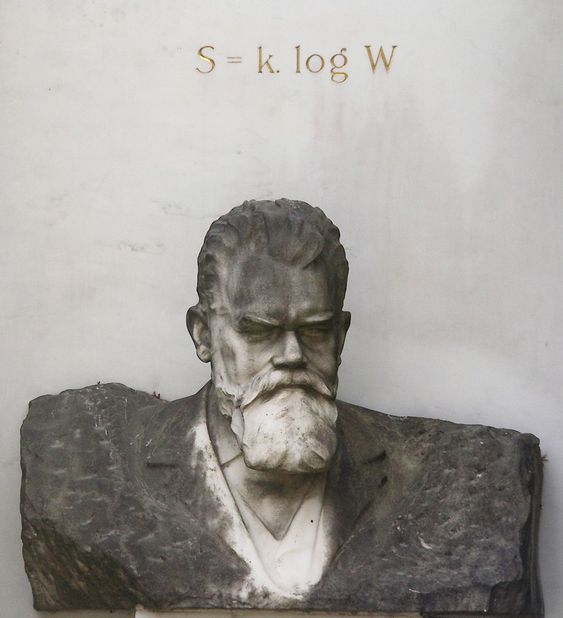PhysInHistory's tweet photo. Ludwig Boltzmann’s grave in Vienna bears his famous entropy formula, S = k log W, which relates the entropy of a system to the number of possible microscopic states.
Ludwig Boltzmann was an Austrian physicist and philosopher who made significant contributions to the fields of statistical mechanics and thermodynamics including the formulation of the H-theorem- which explains the behavior of gases in terms of statistical mechanics, the concept of the Boltzmann constant (k)- a fundamental constant in physics that relates temperature to the average kinetic energy of particles in a gas, the Boltzmann equation- which describes the behavior of a gas by incorporating statistical probabilities.
The concept of a "Boltzmann Brain" was introduced by cosmologists, inspired by Boltzmann's work. It suggests that there is a minuscule possibility of a conscious entity, like a human brain, spontaneously fluctuating into existence in an otherwise empty and chaotic universe. This idea sparked debates and discussions about the nature of reality and the interpretation of probabilities in cosmology.