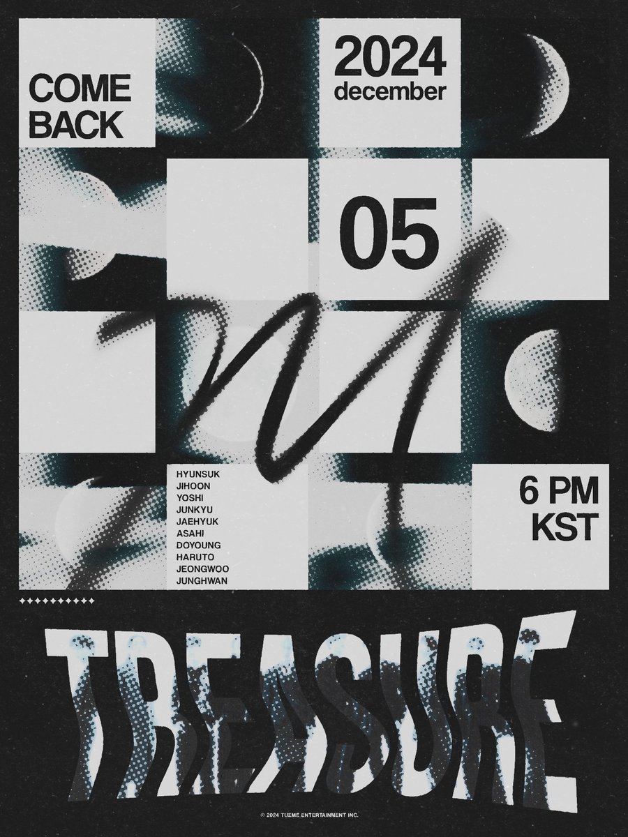 imyourhikun's tweet photo. TREASURE COMEBACK
2024.12.05 6PM (KST) https://t.co/hbvbCjhum8