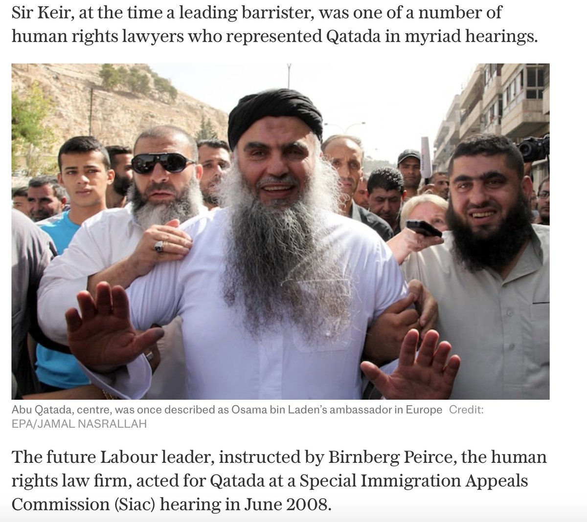 Gurujuish's tweet photo. @VividProwess Using the 'cab rank' rule (ie cab rank outside Finsbury Pk mosque), there's barely an Al-Qada/ISIS/Hamas/Hzbollah/PLO/PFLP terrorist #TwoTierJustice Qeir Starmer & #TerrorMayor Sadistiq Khan haven't defended.
Traitors to the UK & threat to our security, they shd be in the dock. https://t.co/cvmog77IO8