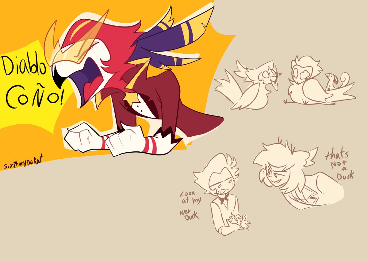 Simphony_Da_Kat's tweet image. i love my hispanic bird!!!!!!! #HelluvaBossFanart #HelluvaBossVassago #HazbinHotel #HelluvaBossStolas