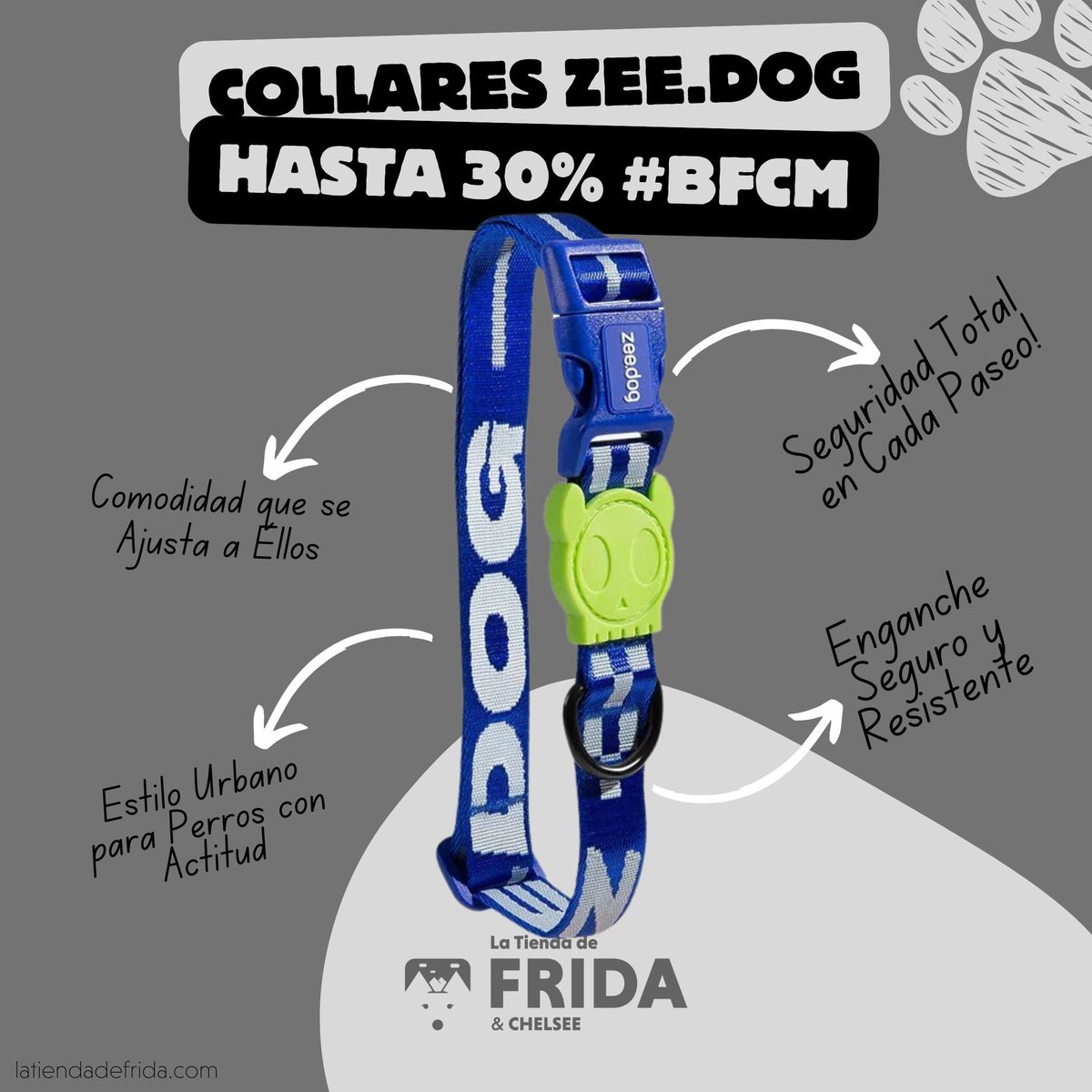 🎉 ¡30% de descuento en el Collar Astro de Zee.Dog! 🐾

🌟 Combina estilo, comodidad y seguridad:
✅ Urbano y con actitud 🪐
✅ Enganche seguro y resistente 🔒
✅ Ajuste cómodo para todos los peludos 🐕

👉 Completa el look:
latiendadefrida.com/collections/bl…

#BlackFriday