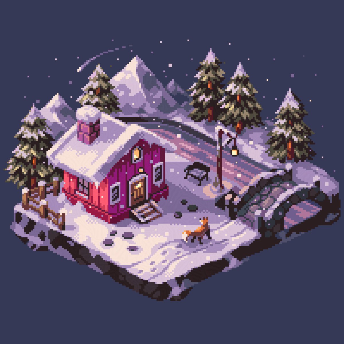 Winter visitor 🦊 #pixelart