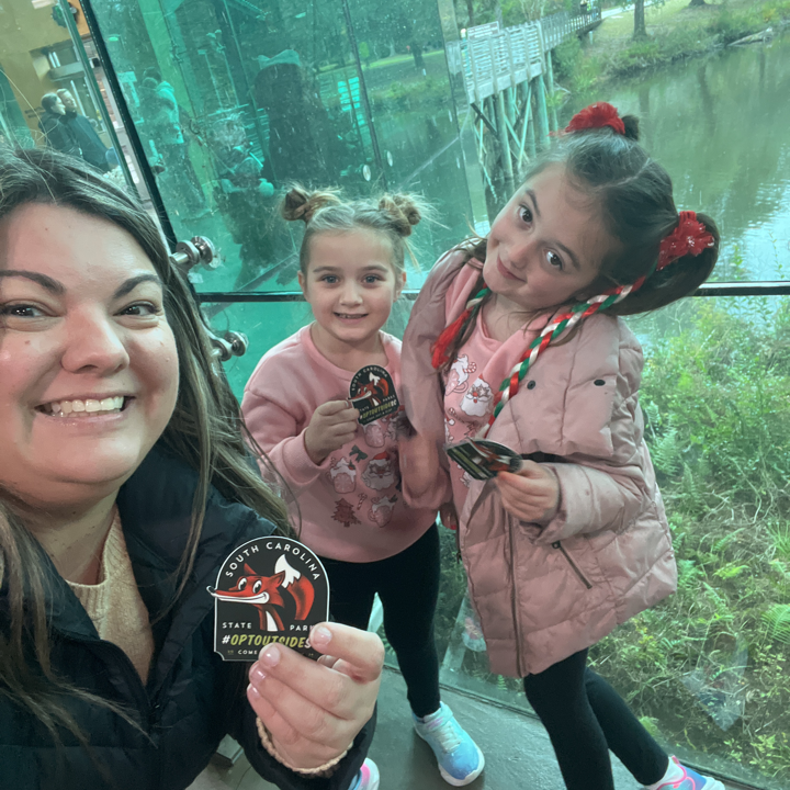 SC_State_Parks's tweet photo. So many folks had fun today when they decided to #OptOutsideSC and enjoy our state parks! Those that could figure out the clues also got a really cool #OptOutsideSC sticker! The 5 parks that have the stickers may still have some. Stop by throughout the weekend and get yours! https://t.co/lrCzeVvqiY