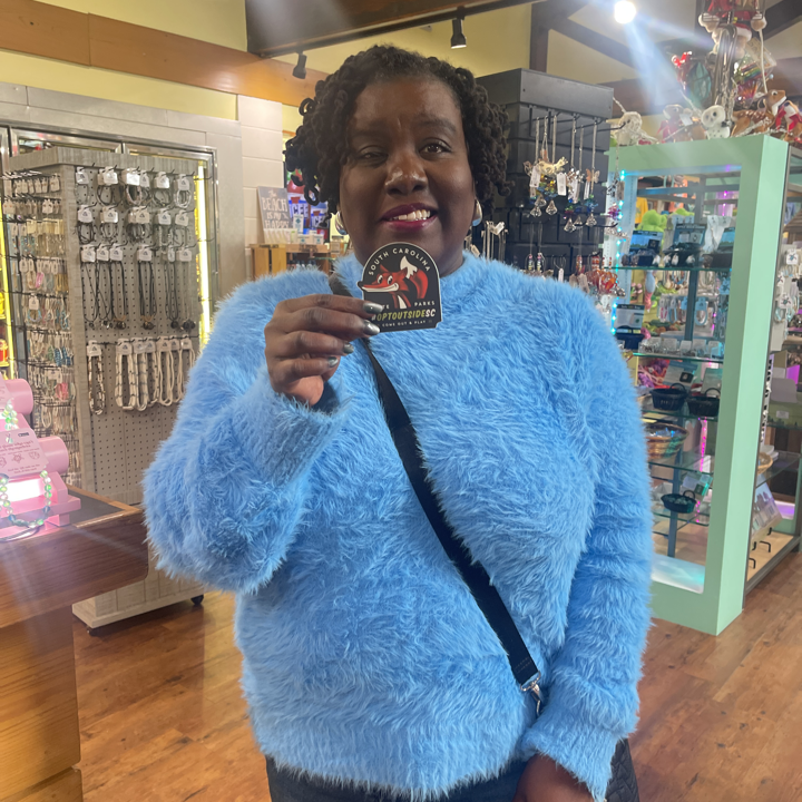 SC_State_Parks's tweet photo. So many folks had fun today when they decided to #OptOutsideSC and enjoy our state parks! Those that could figure out the clues also got a really cool #OptOutsideSC sticker! The 5 parks that have the stickers may still have some. Stop by throughout the weekend and get yours! https://t.co/lrCzeVvqiY