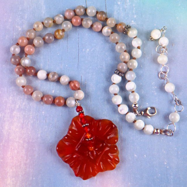 Don’t miss our Black Friday/Cyber Monday SALE! 20% off everything.
Hand knotted moonstone and mother of pearl, carved carnelian pendant.
#BlackFridaySale #handmadegemstonejewelry
SacredEarthJewelry.com