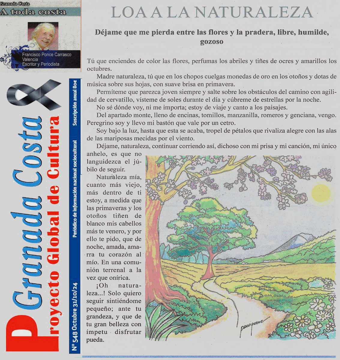 _FranciscoPonce's tweet photo. Periódico de papel - Loa a la Naturaleza A TODA COSTA
Pinchar aquí: https://t.co/oDgz3S12mo
Déjame que me pierda entre las flores y la pradera, libre, humilde, gozoso...
https://t.co/PsS5iyuzQd https://t.co/nWaFxI6UAD