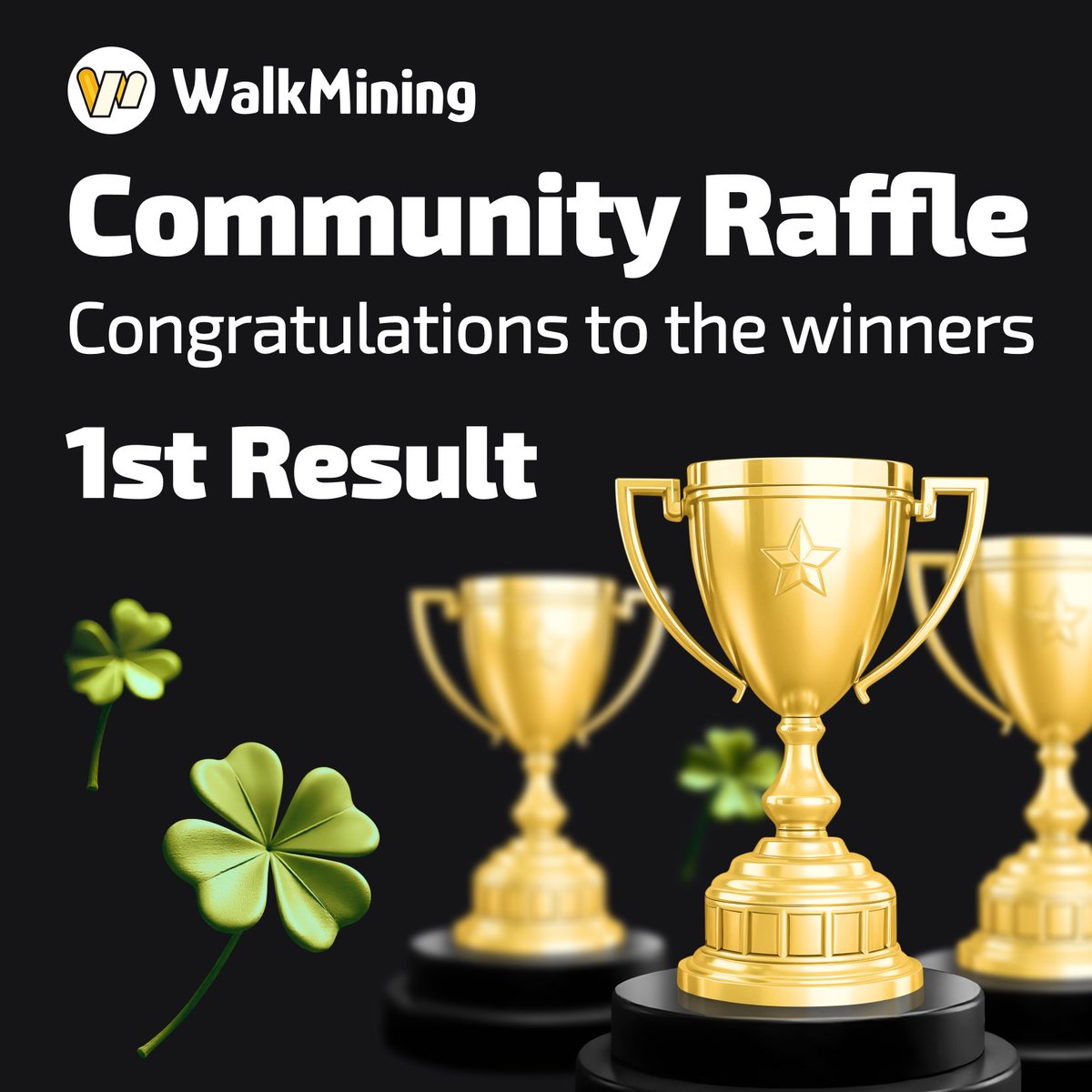 WalkMining's tweet image. 🥁🎉 Congratulations to the winners of the #WalkminingCommunityRaffle 🎉🥁
🚶‍♂️🚶‍♀️ Thank you to everyone who participated and walked their way to victory! 🚶‍♂️🚶‍♀️

🏆 Winners:
1️⃣ 506NVWX - $30 (23,760 WKM) ✨
2️⃣ JOLHIKB - $25 (19,800 WKM) 🎈
3️⃣ SGTJYQX - $20 (15,840 WKM) 👍
4️⃣ Z2QH046