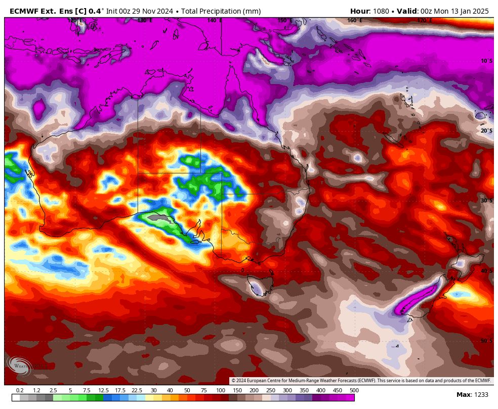 Activity brewing in the north of the country. EC 46 day rainfall forecast is giving a very active period for the N/NW of the country.