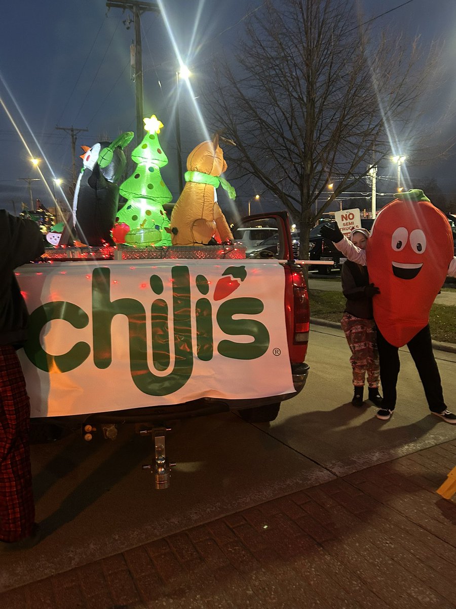 1789Chilis's tweet photo. Brrrr it’s cold outside but Morris Chilis is bringing the heat! Holiday Light Parade @jeremytpope @GumpMike @NicholasBPaxton https://t.co/HO8trkPGSZ