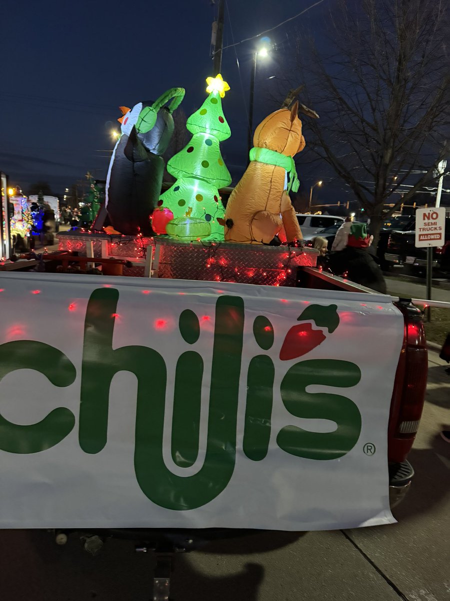 1789Chilis's tweet photo. Brrrr it’s cold outside but Morris Chilis is bringing the heat! Holiday Light Parade @jeremytpope @GumpMike @NicholasBPaxton https://t.co/HO8trkPGSZ