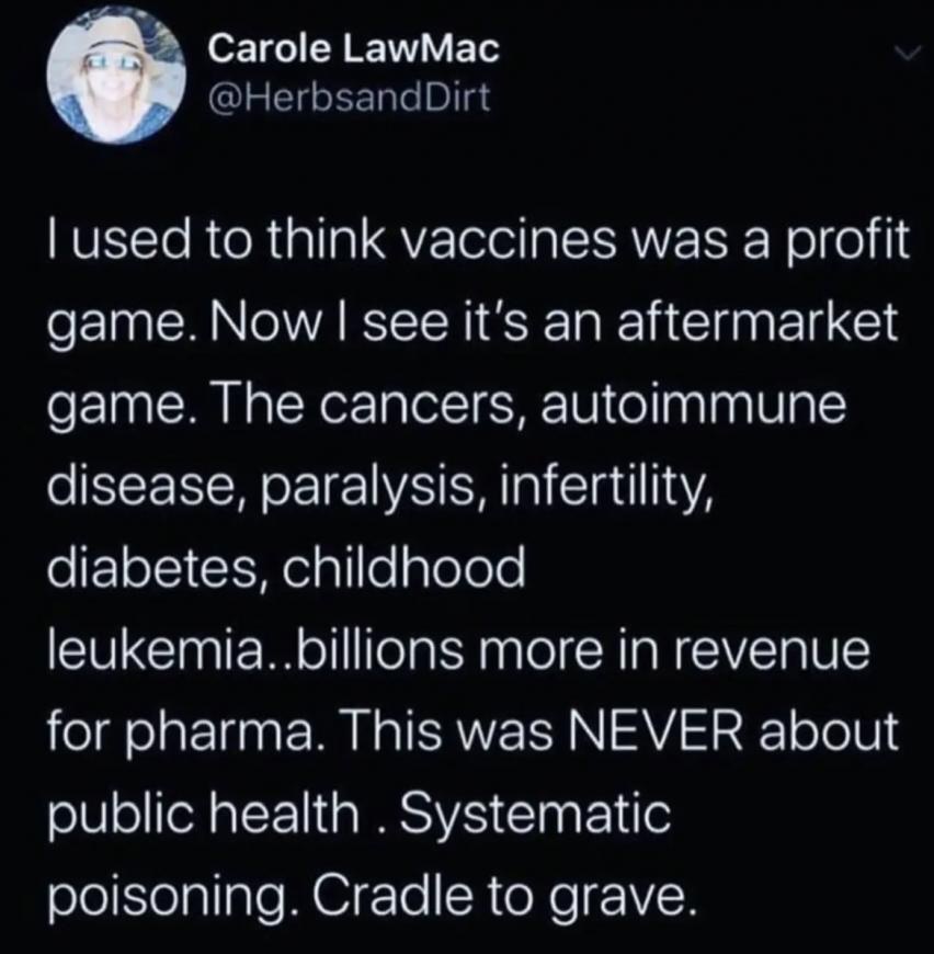 galacticaactual's tweet photo. It is criminal. Ready for #RFKJr to drain the #BigPharma swamp! ☠️ https://t.co/AZKZf127Gs