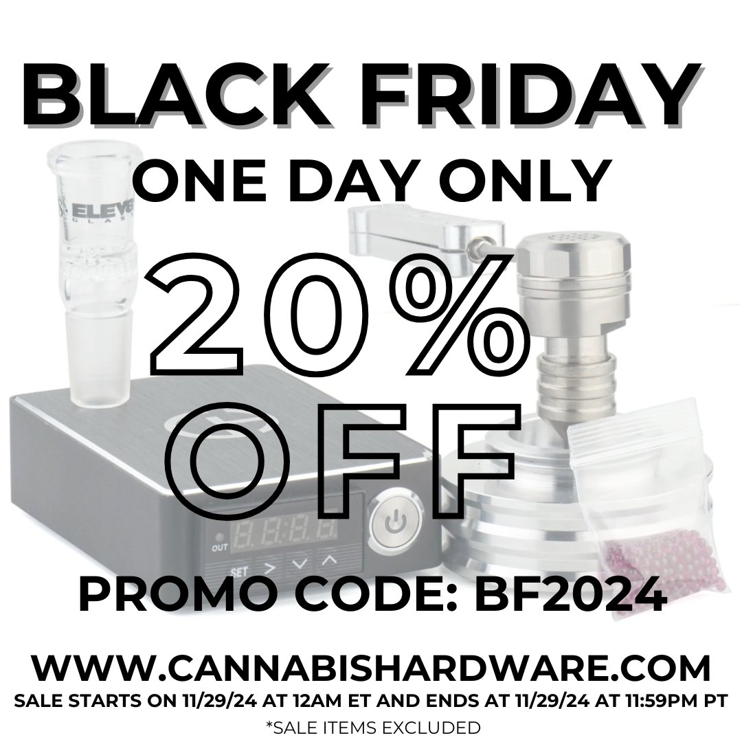 📷 FEW HOURS LEFT! 📷
The clock is ticking to save 20% off everything (excluding sale items) during our Black Friday One-Day Only Sale! 📷
Don’t miss out—shop now before the deal ends at midnight! 📷 #BlackFridayDeals  #blackfridaysales  #BlackFriday2024 
cannabishardware.com/collections