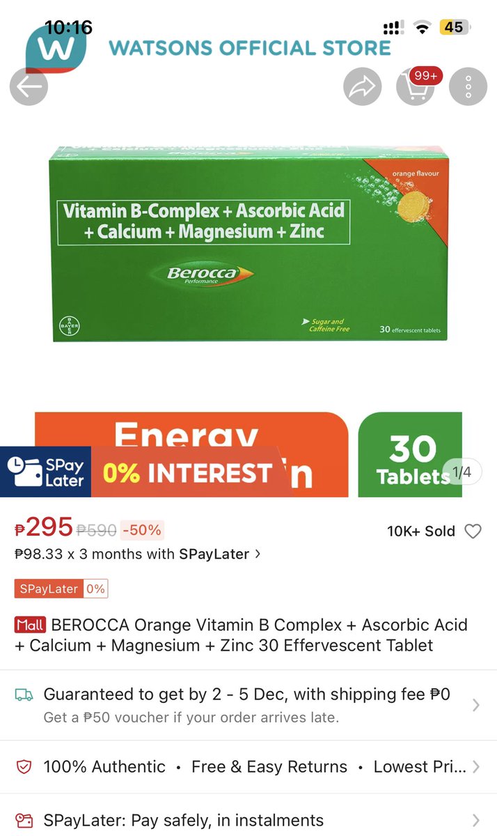 Berocca 50% off

s.shopee.ph/1LOwxd6v7R