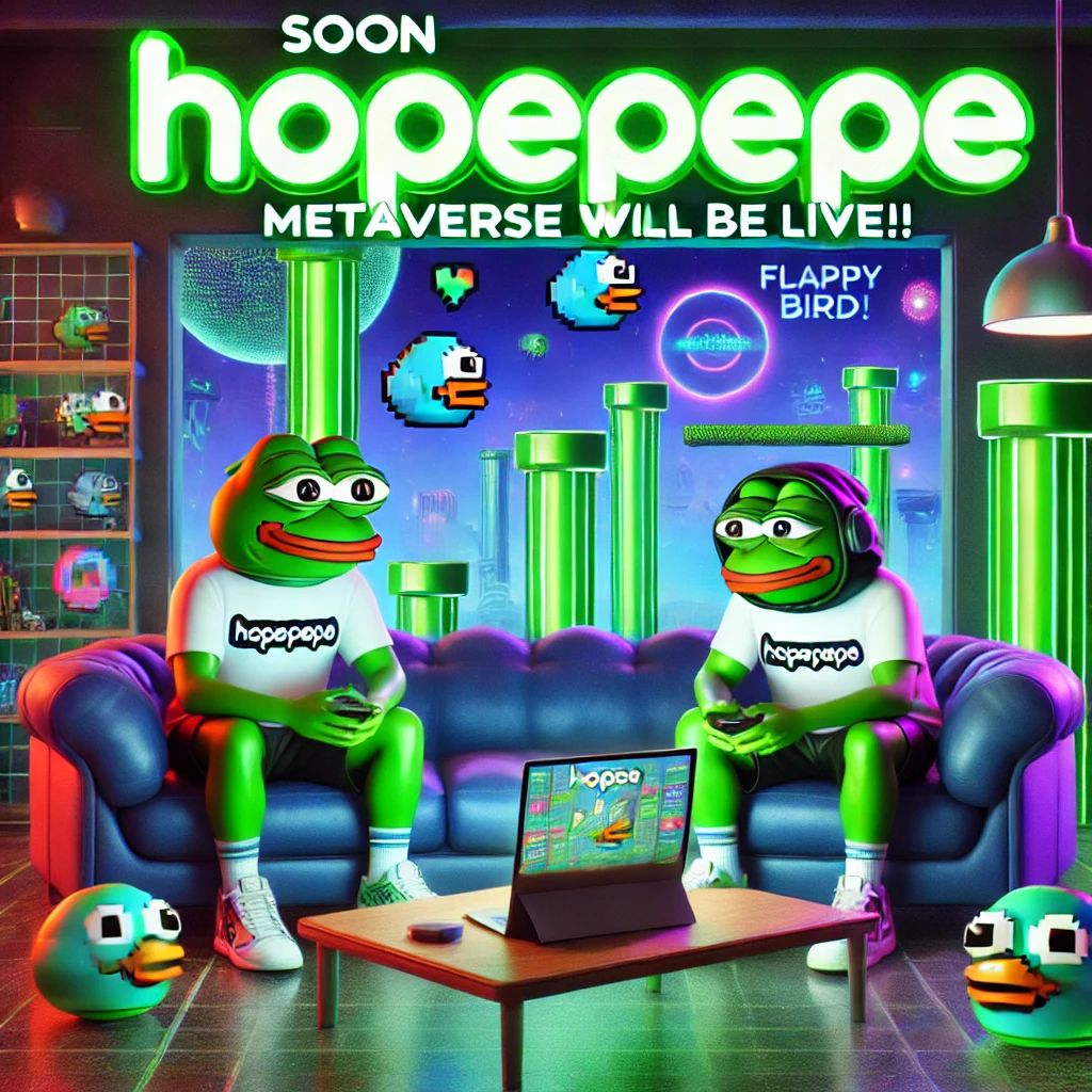 realhopepepe's tweet photo. Hopepepe Metaverse is coming soon! 🎮✨ Dive into a world of play-to-earn gaming, 🪙 Hopepepe rewards, and social fun. 🎉 Get ready to explore, 🌟 compete, 🏆 and connect 🌐 in this neon-powered virtual adventure. Stay tuned for the launch—fun has no limits here! 🚀🔥 https://t.co/Y4nofqBR4U