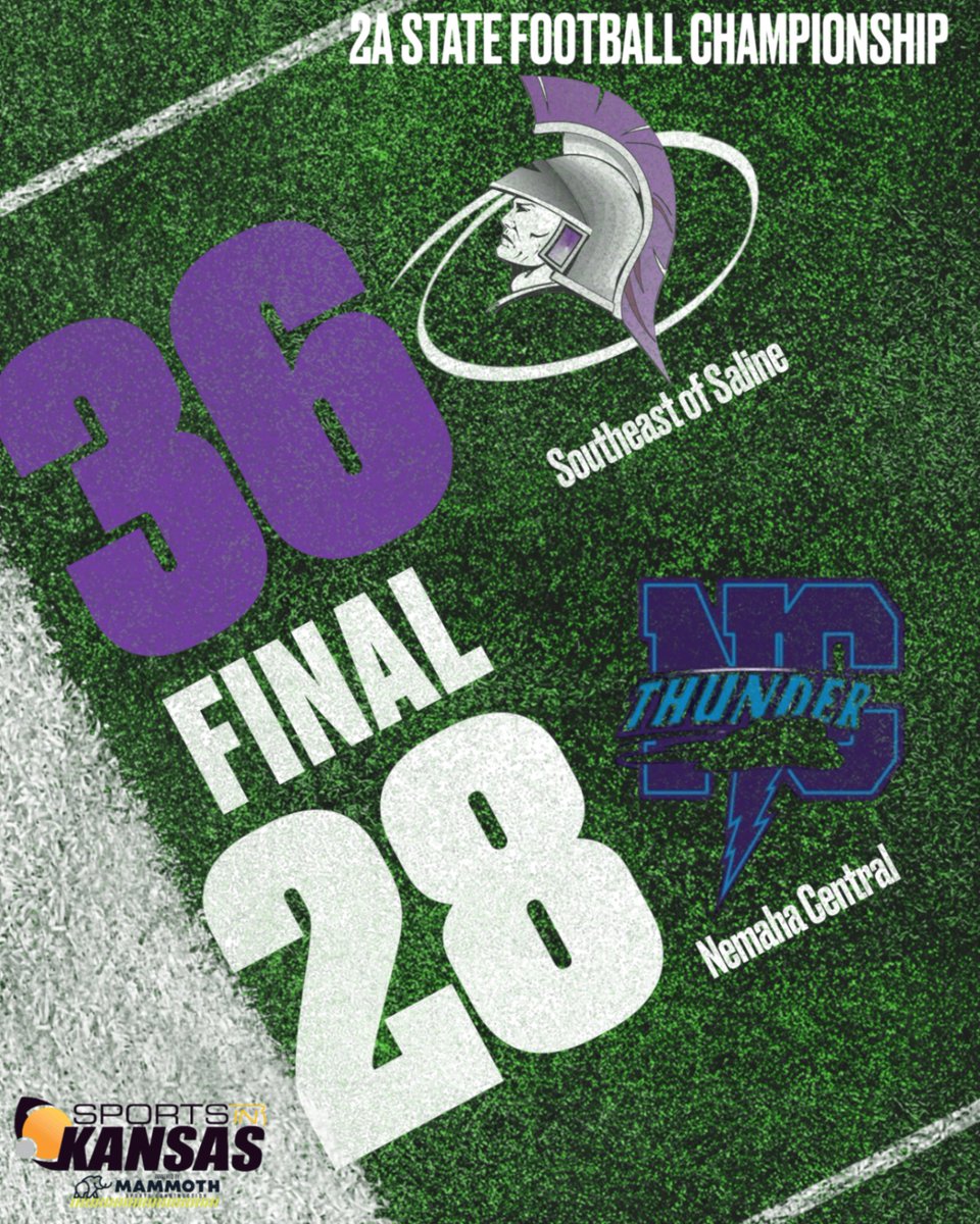 Southeast of Saline is your 2024 2A state champions with a perfect 13-0 record under head coach Mitch Gebhardt. What an incredible game. SES led 20-7 at half, then later trailed 28-20 late in this game before SES scored 16 points in the final 1:51 to win 36-28. Including the game