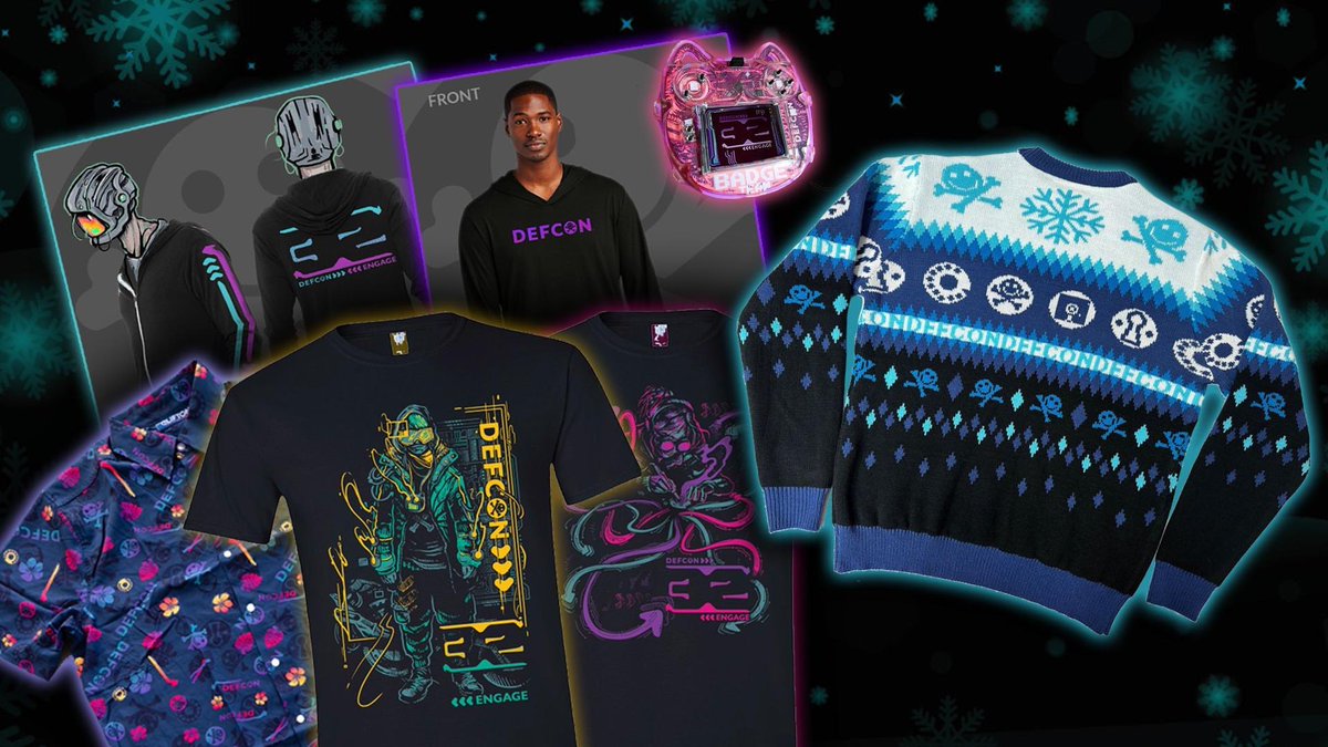 Still searching for just the right #BlackFriday sale? #defcon has you covered! Check out our delightful holiday sweater, badge discounts and hacker swag to keep you crispy fresh into the new year. It’s all going down at Shop.defcon.org.