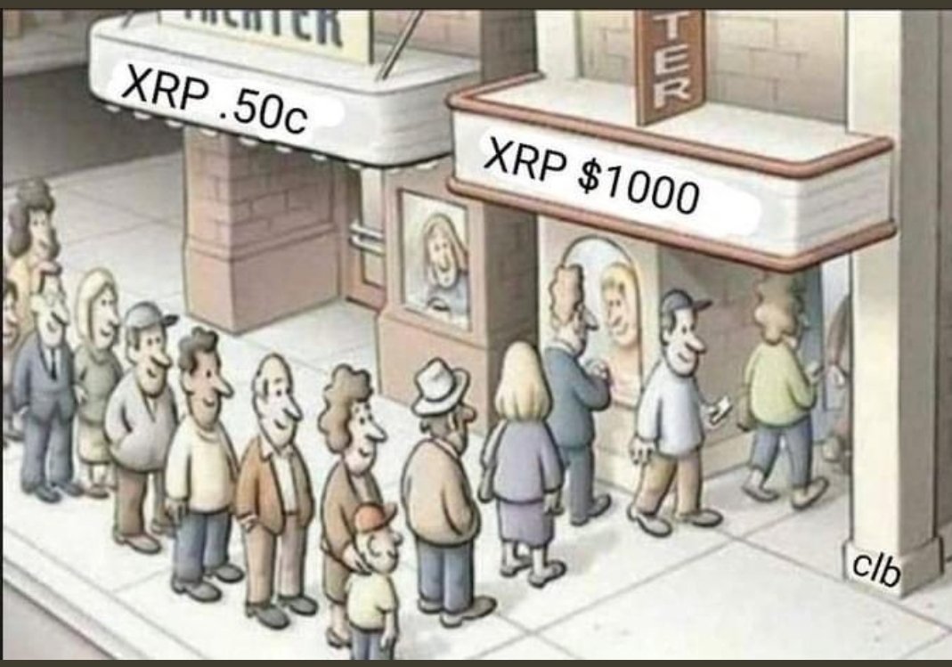 $XRP @ .50c: I dont have money to invest. I just bought a PS5, new Jordan's, some weed &amp; I go out drinking every weekend. I'm living my best life! Plus, my friend told me XRP is a scam bankster coin.

$XRP @ $1,000: Yo bro, I just bought 1 XRP. Do you think it will hit $100k like