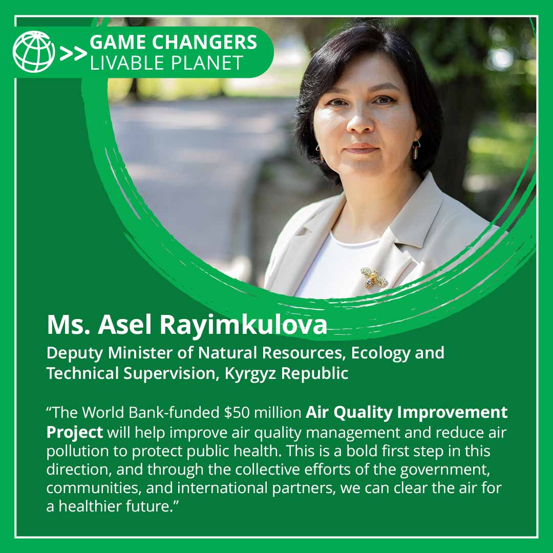 Kyrgyz Republic is investing in a more breathable future for its people. With <a href="/WorldBank/">WorldBank</a>’s support, it aims to improve air quality management and reduce emissions in Bishkek, and further in the country. 

Learn more:    
wrld.bg/p5E250ThvcM #LivablePlanet #CleanAirNow