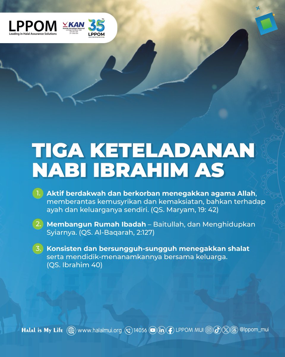 lppom_mui's tweet photo. #sobatlppom, sebagai suri tauladan bagi kita selaku umat muslim, Nabi Ibrahim mengajarkan banyak hal agar meraih hidup yang berkah, https://t.co/7Hq5VZfLVK
.
#tausiyah #selfreminder #lph #lppom #teladan #nabi #islamic #hidupberkah #halal #muslim https://t.co/lVv28FuPYZ