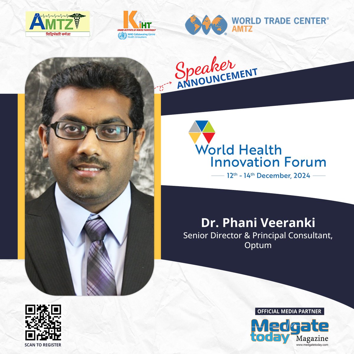 AP_MedTechZone's tweet image. Are you excited about healthcare advancements.!! Join #WHIF24! Dr. @veeranki, Senior Director and Principal Consultant at @Optum will discuss data-driven strategies driving global healthcare transformation.

Register now: whif.kiht.in

#HealthTechSummit