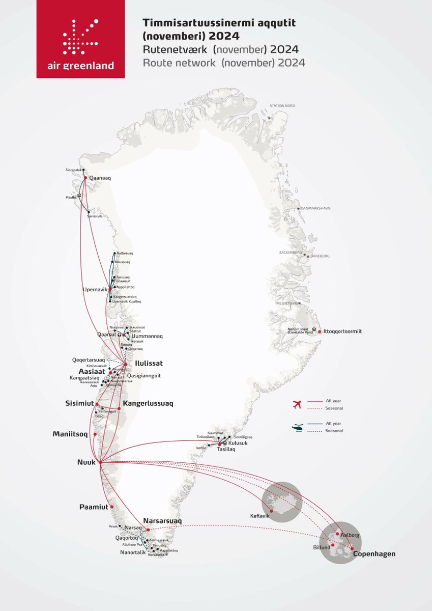 #Greenland opened its Nuuk’s International Airport on 28th Nov, 2024. A new and larger airport which will make it much easier to visit the Artic Country. 

Commercial flights from the US and Europe are scheduled to start from 2025

My views: Commercial flights to this airport