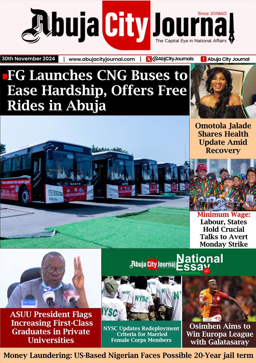 AbjCityJournals's tweet photo. Today's Top Stories on Abuja City Journal 

Read full stories on https://t.co/b0odTKp9Pi

Only one wanna Arrest Bill Gates Tax Reform Bill Northern Nigeria Okonjo-Iweala https://t.co/RzPju1u3xd
