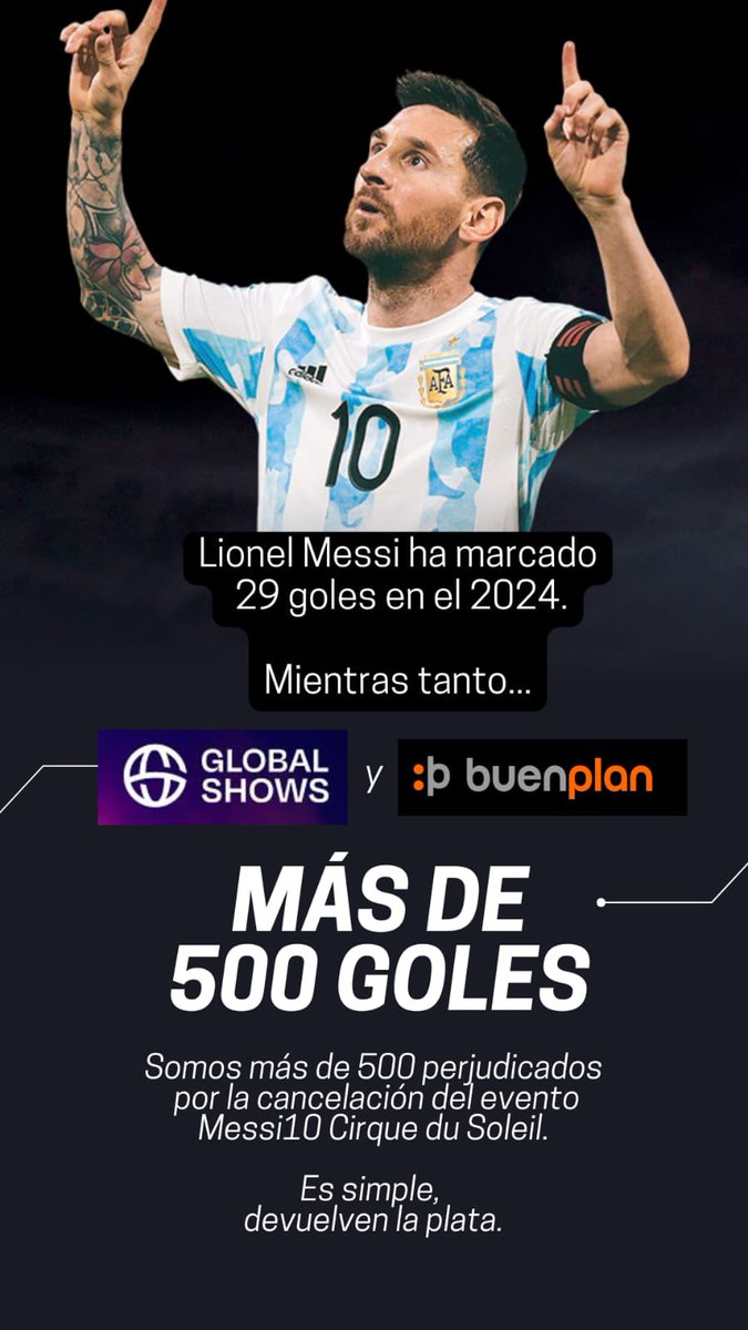 Hasta cuando esperamos respuestas?

<a href="/GlobalShowsEC/">Globalshows</a> <a href="/buenplantickets/">BuenPlan Tickets</a> 

#perjudicadosporbuenplanglobalshowsec 
#Messi
<a href="/MessiCirque/">Messi10 by Cirque du Soleil</a> 
<a href="/Cirque/">Cirque du Soleil</a> 
Merecemos una explicación