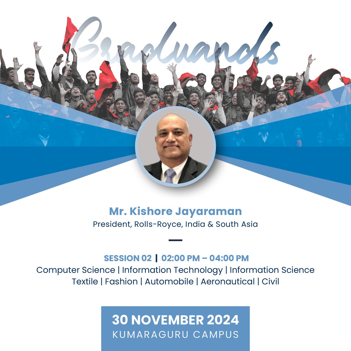 KCT Graduation Day 2024 is Here!🎓

The Class of 2023 returns to their alma mater for an unforgettable celebration!
With 1,505 graduates from BE, BTech, ME, MTech, MBA, and MCA programs receiving their degrees, the stage is set for a day of pride and joy. 
#KCTGraduationDay2024