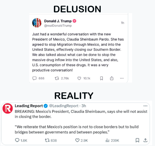 MAGA is cheering that Trump closed the border with one phone call. So I will say this as slowly as I can.

Trump... lied... to... you. 

Mexico is not closing the border just like it didn't pay for the wall. Mexico is laughing at Trump, like everyone else. 

MAGA, I got bad news
