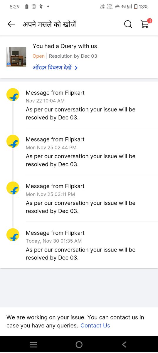 ShubhamKasera7's tweet photo. @flipkartsupport Date per date mil raha hai Lekin mera problem solve nahi ho Raha Flipkart ka service bahut kharab hai https://t.co/2Mkyqod9Wf