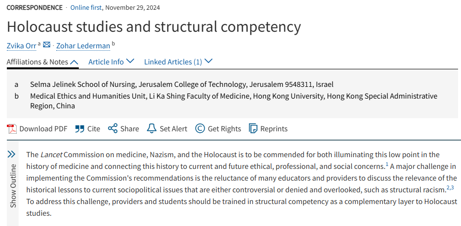 hku_mehu's tweet photo. Zvika Orr & @LedermanZohar @HKUMed_EM @HKUCMEL believe that providers and students should be trained in #StructuralCompetency as a complementary layer to #Holocaust studies.
See their advocacy at:
https://t.co/w5DTB2brXJ
#Bioethics #MedicalEducation #MoralEducaation #Holocaust https://t.co/y6xDaJBBNA