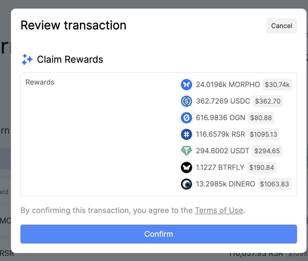 本来想查renzo的空投，误打误撞发现自己在morpho上也获得积分，然后紧接着发现morpho还给了我好多空投！远超当时存钱的利息。简直是感恩节超大惊喜。

就是renzo到底咋回事，discord也加不进去