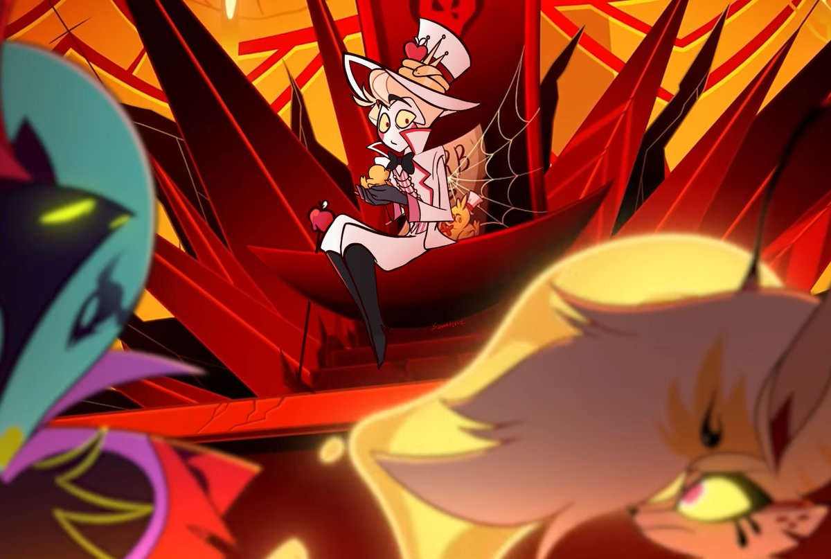 munchmubch's tweet photo. I also wanted to draw Lucifer on his throne xd #LuciferHazbinHotel #HazbinHotel #HelluvaBoss #HazbinHotelLucifer https://t.co/LObqj6ai9Q