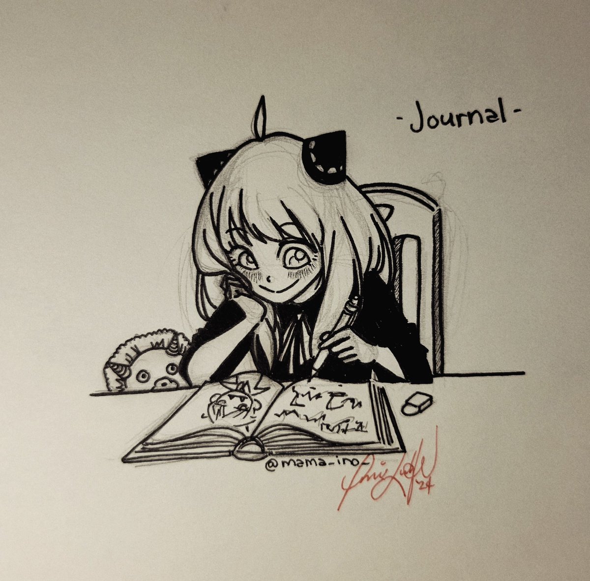 Inktober ¹⁷ - Journal
I love this lil baby 💕
#inktober #inktober2024 #SPYxFamily #AnyaForger #journal