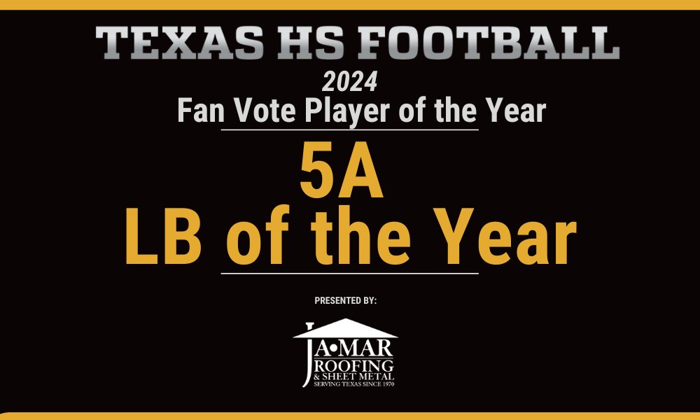 5A LB  of the Year 2024 Fan Vote Poll

Vote here: texashsfootball.com/5a-lb-of-the-y…

#TXHSFB