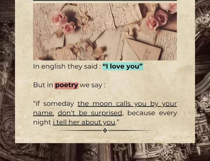 In English :_I love you_ ❤️ 

But in Poetry: .....

Good Morning X Family ❤️
