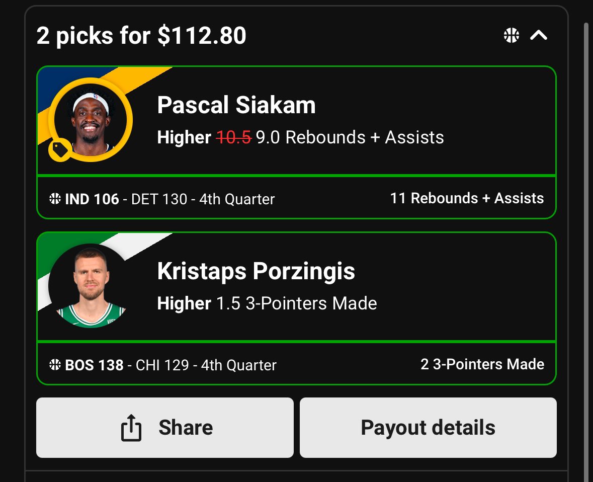 divinedfs's tweet photo. ANOTHER PROFITABLE DAY (4-1)🎯

Cash the Main for 2.75x, and a 3.76x 2man 🚀 - Porzingis from that bro @PropsMelo 

Big CFB tomorrow, let’s stay on 🔥 https://t.co/xlRwsBhqVu