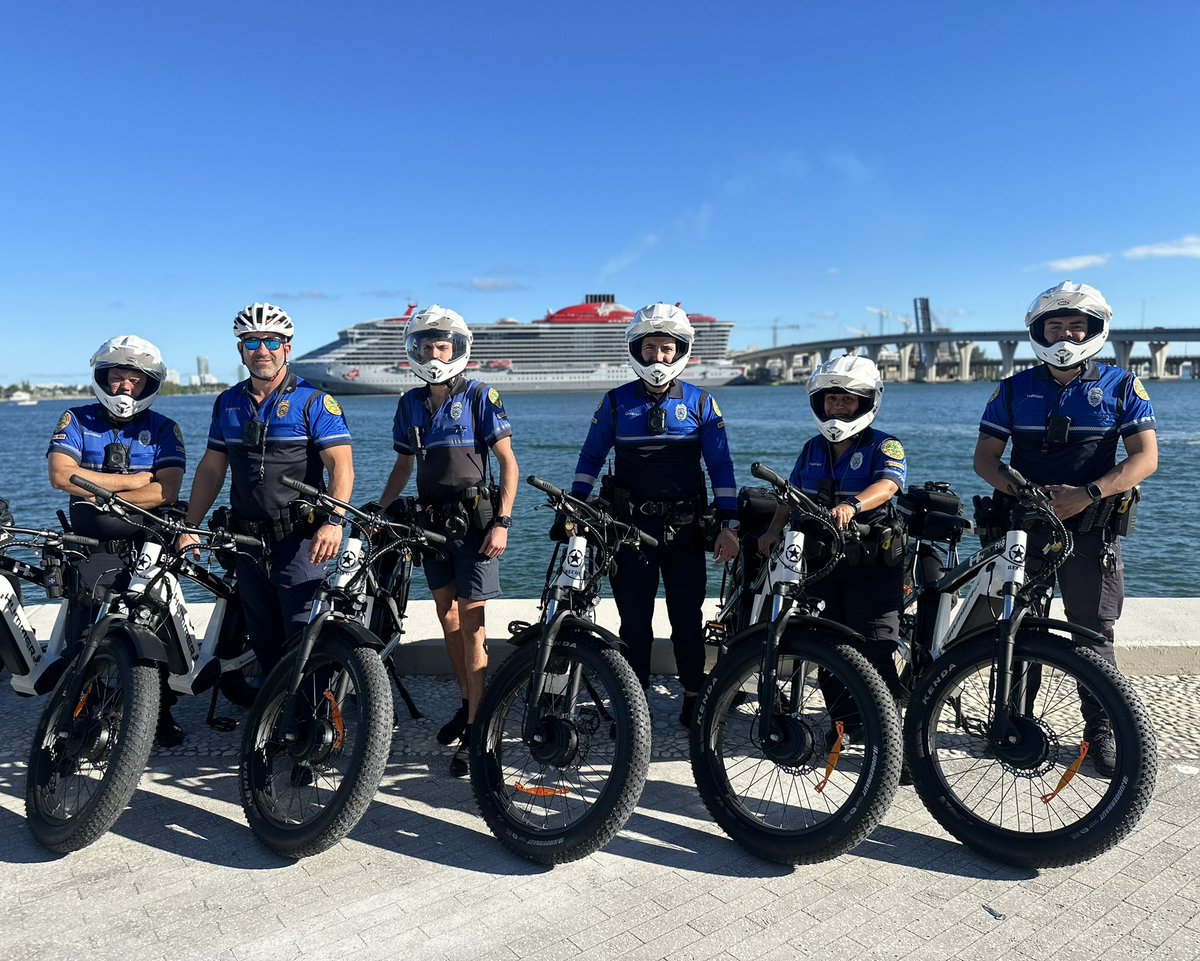 miamifop's tweet photo. Congrats to our newest members certified in the operation of Electric Bicycles. Wave 👋 and show them some ❤️ when you 👀 them patrolling your neighborhood. https://t.co/XMwTwTU5qH