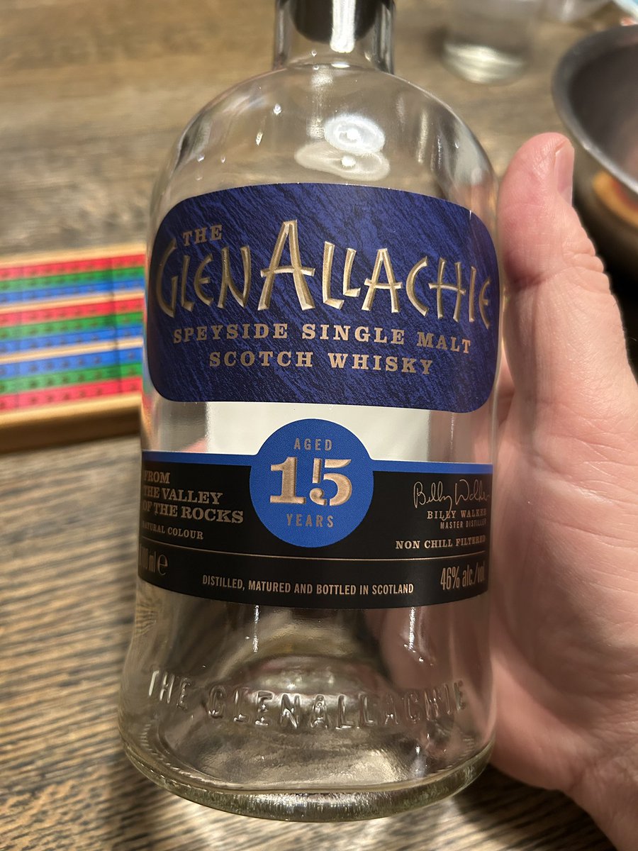 Killed this bottle at a friend’s house, over some fierce cribbage competition! 

I rather enjoyed this <a href="/TheGlenAllachie/">The GlenAllachie Distillery</a> Speyside malt, and would highly recommend it.