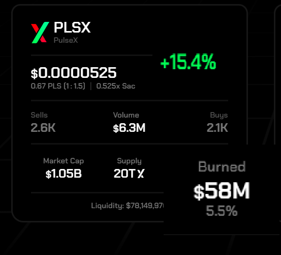 yourfriendSOMMI's tweet photo. ❤️💛💚💙

🚨 JUST IN: $PLSX - PulseX has now bought &amp; burned 5.50% of total user supply.

Owning PulseX is Owning the Casino.

🔥 Chewing up to the Heavens! https://t.co/H2BdsD63sy