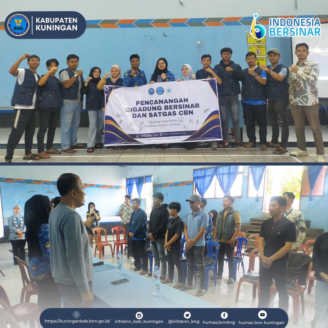 infobnn_kng's tweet photo. Pada hari Jumat (29/11/2024), tim Pencegahan BNNK Kuningan yang diketuai oleh Dedy Nuryadi, SE melaksanakan Sosialisasi P4GN di 3 desa di Kabupaten Kuningan antaralain di Desa Cigadung, Desa Nusaherang dan Desa Sukamulya.
#humasbnnkkuningan https://t.co/gQZcf4pddF