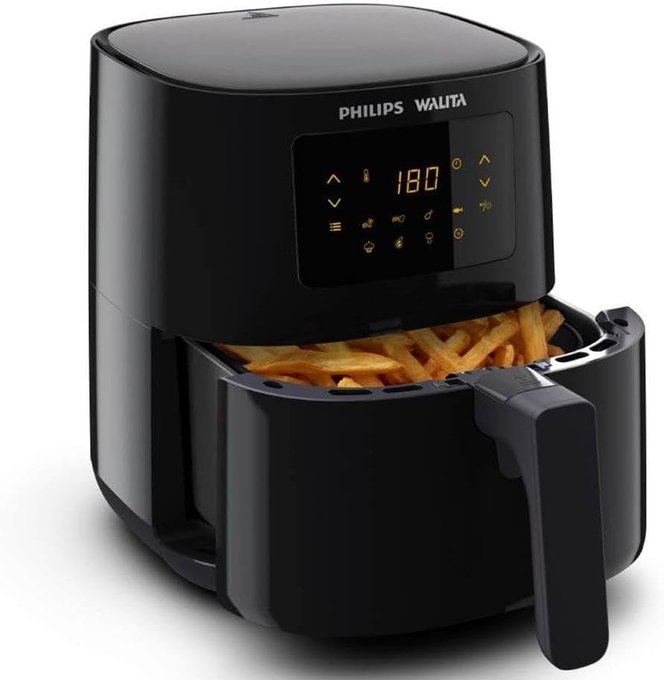 Philips Walita RI9252/91 Série 3000 – Fritadeira Airfryer Digital, 4.1L de capacidade, 127V, 1400W, Preta